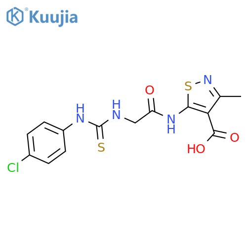 4-Isothiazolecarboxylic acid,5-[[[[[(4-chlorophenyl)amino]thioxomethyl]amino]acetyl]amino]-3-methyl- structure