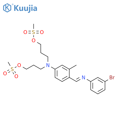 3-[4-[(3-bromophenyl)iminomethyl]-3-methyl-n-(3-methylsulfonyloxypropyl)anilino]propyl Methanesulfonate;hydrochloride structure