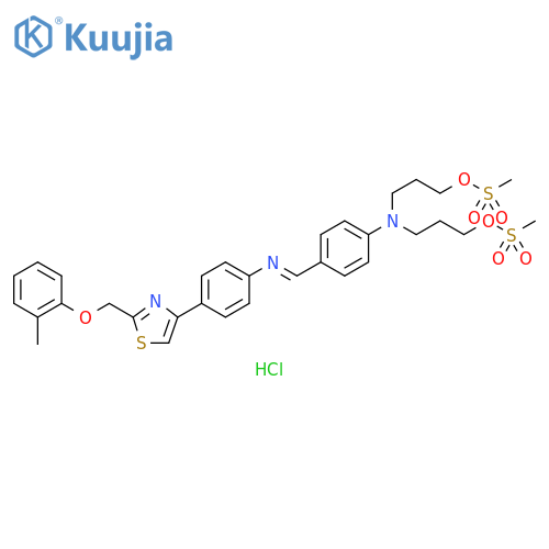 1-Propanol, 3,3'-[[4-[[[4-[2-[(2-methylphenoxy)methyl]-4-thiazolyl]phenyl]imino]methyl]phenyl]imino]bis-, dimethanesulfonate (ester), monohydrochloride (9CI) structure