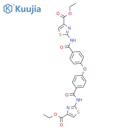 diethyl 2,2'-[oxybis(benzene-4,1-diylcarbonylimino)]bis(1,3-thiazole-4-carboxylate) structure