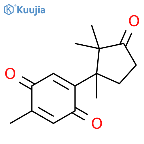 2-methyl-5-[(S)-1,2,2-trimethyl-3-oxocyclopentyl]-1,4-benzoquinone structure