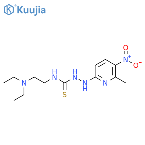 Hydrazinecarbothioamide,N-[2-(diethylamino)ethyl]-2-(6-methyl-5-nitro-2-pyridinyl)- structure