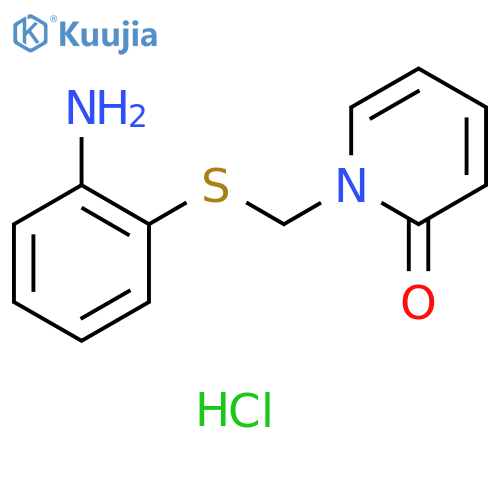 2(1H)-Pyridinone, 1-[[(2-aminophenyl)thio]methyl]-, hydrochloride (1:1) structure