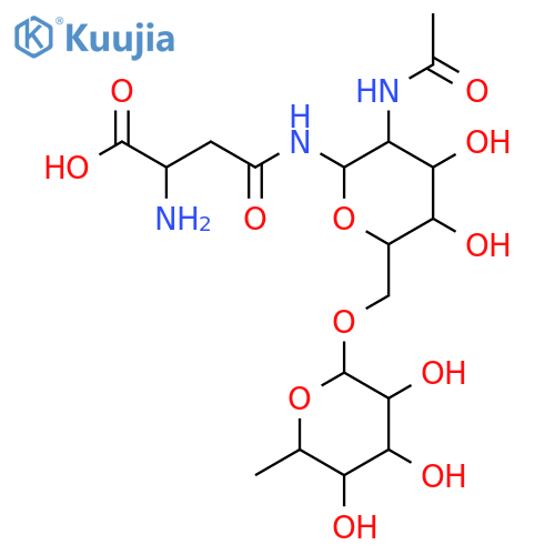 N4-((2R,3R,4R,5S,6R)-3-Acetamido-4,5-dihydroxy-6-((((2R,3S,4R,5S,6S)-3,4,5-trihydroxy-6-methyltetrahydro-2H-pyran-2-yl)oxy)methyl)tetrahydro-2H-pyran-2-yl)-L-asparagine structure