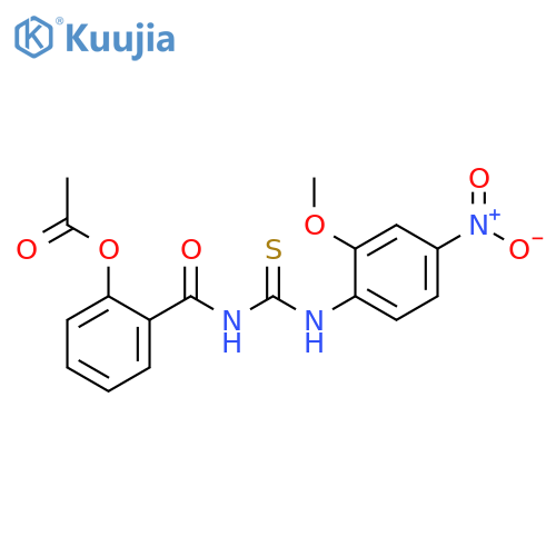 Benzamide,2-(acetyloxy)-N-[[(2-methoxy-4-nitrophenyl)amino]thioxomethyl]- structure