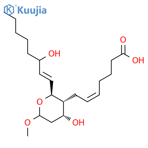 (Z)-7-((2S,3R,4R)-4-hydroxy-2-((E)-3-hydroxyoct-1-en-1-yl)-6-methoxytetrahydro-2H-pyran-3-yl)hept-5-enoic acid structure