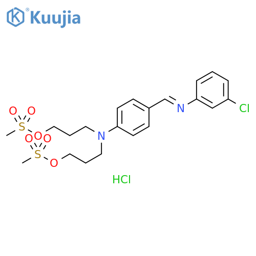 1-Propanol, 3,3'-[[4-[[(3-chlorophenyl)imino]methyl]phenyl]imino]bis-, dimethanesulfonate (ester), monohydrochloride (9CI) structure