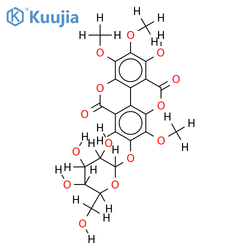 3,4,3'-trimethoxyflavellagic acid 4'-O-beta-D-glucopyranoside structure
