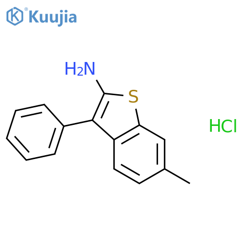 Benzo[b]thiophen-2-amine, 6-methyl-3-phenyl-, hydrochloride structure
