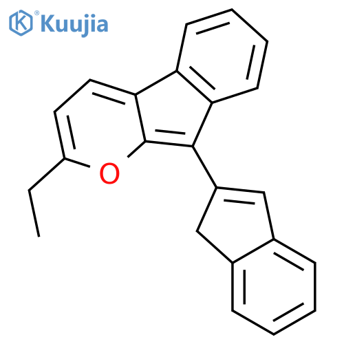 Indeno[2,1-b]pyran, 2-ethyl-9-(1H-inden-2-yl)- structure