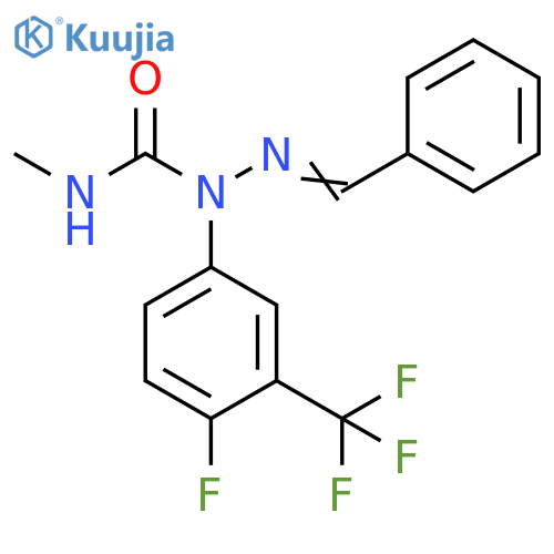 Hydrazinecarboxamide,1-[4-fluoro-3-(trifluoromethyl)phenyl]-N-methyl-2-(phenylmethylene)- structure