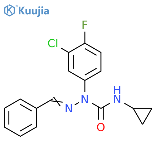 Hydrazinecarboxamide,1-(3-chloro-4-fluorophenyl)-N-cyclopropyl-2-(phenylmethylene)- structure