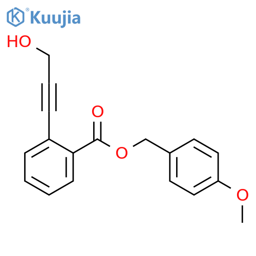 Benzoic acid, 2-(3-hydroxy-1-propynyl)-, (4-methoxyphenyl)methyl ester structure