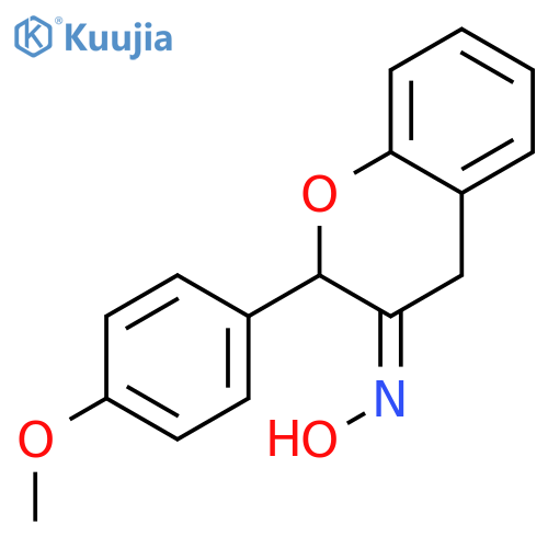 2H-1-Benzopyran-3(4H)-one, 2-(4-methoxyphenyl)-, oxime structure