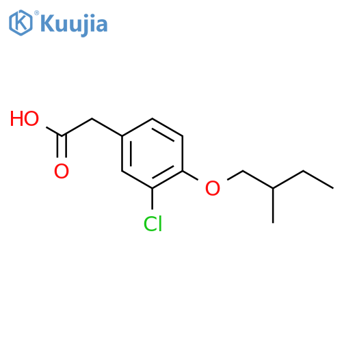 Benzeneacetic acid, 3-chloro-4-(2-methylbutoxy)- structure