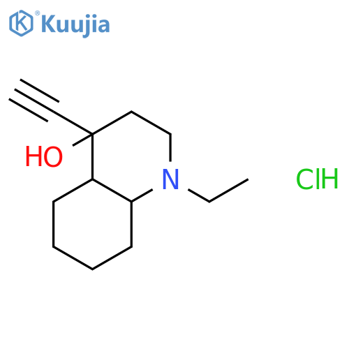 4-Quinolinol, 1-ethyl-4-ethynyldecahydro-, hydrochloride structure