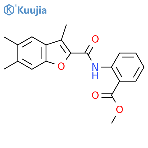 methyl 2-(3,5,6-trimethyl-1-benzofuran-2-amido)benzoate structure