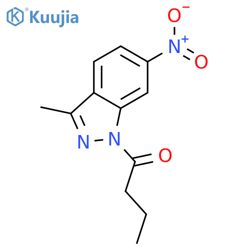 1H-Indazole, 3-methyl-6-nitro-1-(1-oxobutyl)- structure
