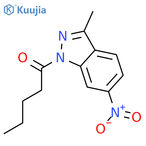 1H-Indazole, 3-methyl-6-nitro-1-(1-oxopentyl)- structure