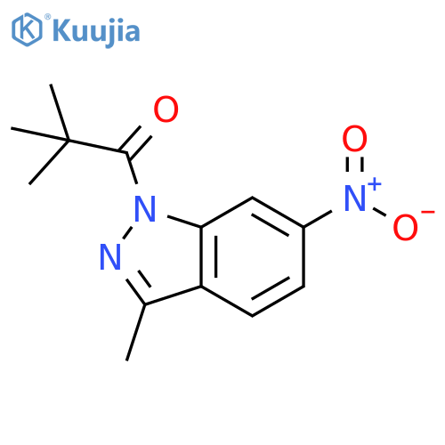 1H-Indazole, 1-(2,2-dimethyl-1-oxopropyl)-3-methyl-6-nitro- structure