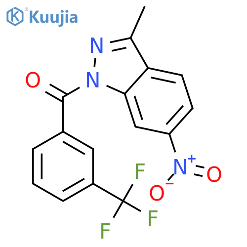 1H-Indazole, 3-methyl-6-nitro-1-[3-(trifluoromethyl)benzoyl]- structure
