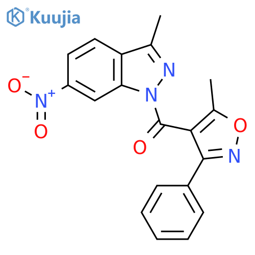 1H-Indazole,3-methyl-1-[(5-methyl-3-phenyl-4-isoxazolyl)carbonyl]-6-nitro- structure