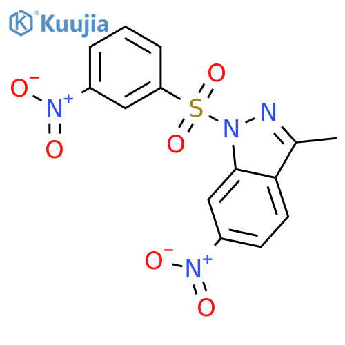 1H-Indazole, 3-methyl-6-nitro-1-[(3-nitrophenyl)sulfonyl]- structure