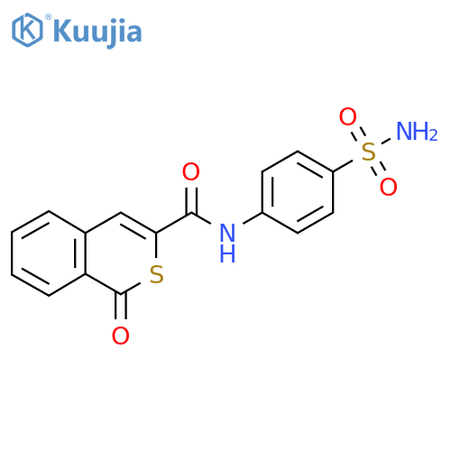 1-oxo-N-(4-sulfamoylphenyl)-1H-isothiochromene-3-carboxamide structure