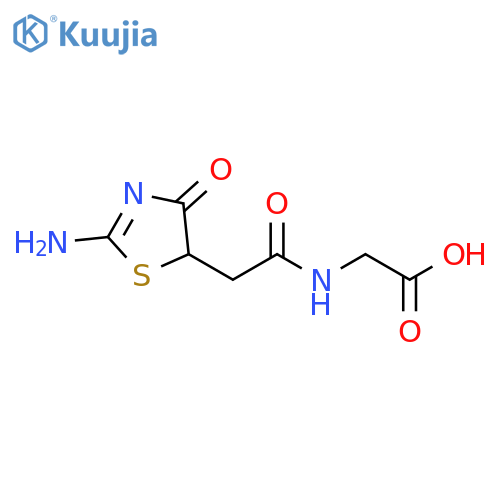 2-2-(2-imino-4-oxo-1,3-thiazolidin-5-yl)acetamidoacetic acid structure