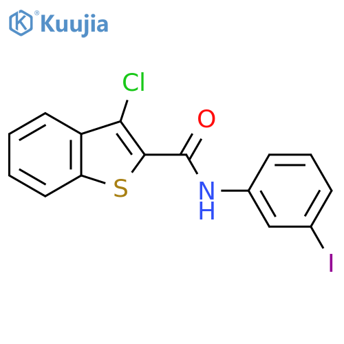 3-chloro-N-(3-iodophenyl)-1-benzothiophene-2-carboxamide structure