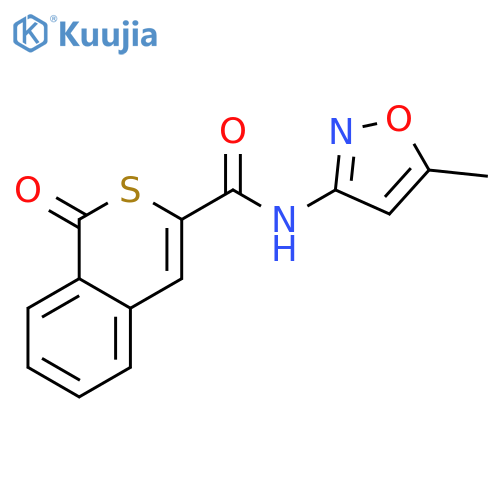 N-(5-methyl-1,2-oxazol-3-yl)-1-oxo-1H-isothiochromene-3-carboxamide structure
