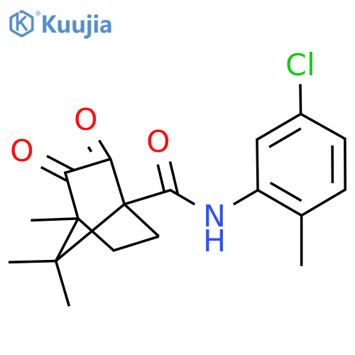 N-(5-chloro-2-methylphenyl)-4,7,7-trimethyl-2,3-dioxobicyclo2.2.1heptane-1-carboxamide structure