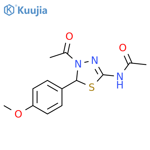 Acetamide,N-[4-acetyl-4,5-dihydro-5-(4-methoxyphenyl)-1,3,4-thiadiazol-2-yl]- structure