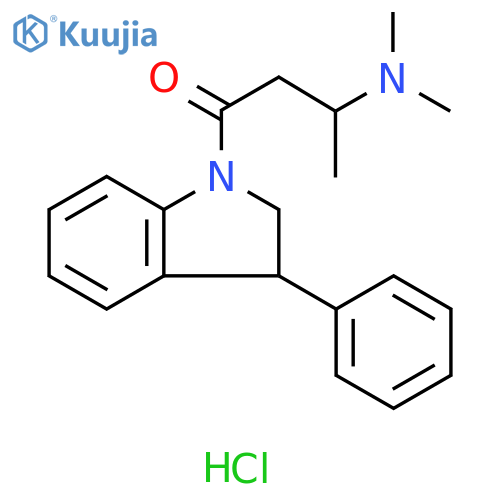 1-Butanone, 1-(2,3-dihydro-3-phenyl-1H-indol-1-yl)-3-(dimethylamino)-, hydrochloride (1:1) structure