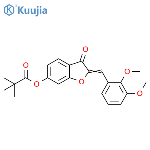(2Z)-2-(2,3-dimethoxyphenyl)methylidene-3-oxo-2,3-dihydro-1-benzofuran-6-yl 2,2-dimethylpropanoate structure