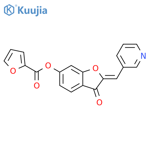 (2Z)-3-oxo-2-(pyridin-3-yl)methylidene-2,3-dihydro-1-benzofuran-6-yl furan-2-carboxylate structure