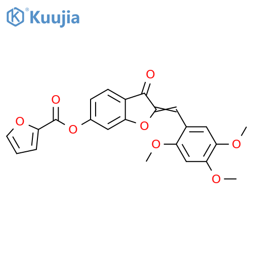 (2Z)-3-oxo-2-(2,4,5-trimethoxyphenyl)methylidene-2,3-dihydro-1-benzofuran-6-yl furan-2-carboxylate structure