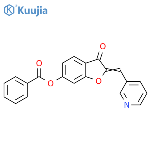 (2Z)-3-oxo-2-(pyridin-3-yl)methylidene-2,3-dihydro-1-benzofuran-6-yl benzoate structure