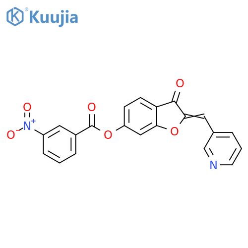 (2Z)-3-oxo-2-(pyridin-3-yl)methylidene-2,3-dihydro-1-benzofuran-6-yl 3-nitrobenzoate structure