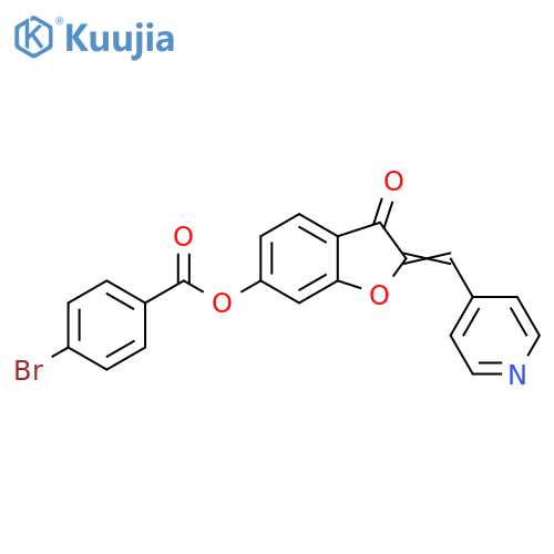 (2Z)-3-oxo-2-(pyridin-4-yl)methylidene-2,3-dihydro-1-benzofuran-6-yl 4-bromobenzoate structure