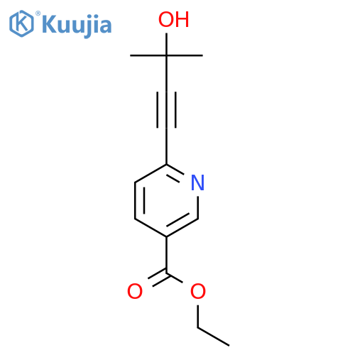 ethyl 6-(3-hydroxy-3-methylbut-1-ynyl)nicotinate structure