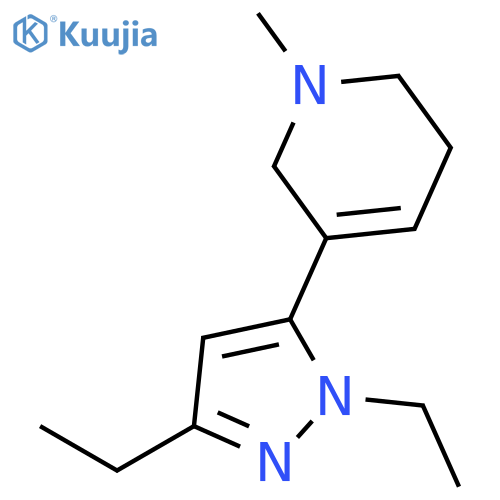 Pyridine, 3-(1,3-diethyl-1H-pyrazol-5-yl)-1,2,5,6-tetrahydro-1-methyl- (9CI) structure