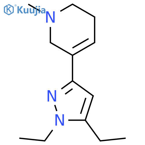 Pyridine, 3-(1,5-diethyl-1H-pyrazol-3-yl)-1,2,5,6-tetrahydro-1-methyl- (9CI) structure
