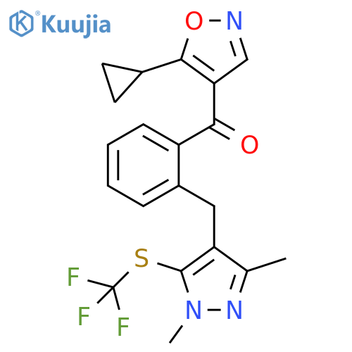 Methanone,(5-cyclopropyl-4-isoxazolyl)[2-[[1,3-dimethyl-5-[(trifluoromethyl)thio]-1H-pyrazol-4-yl]methyl]phenyl]- structure
