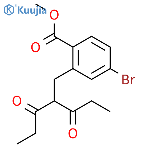 BENZOIC ACID, 4-BROMO-2-[3-OXO-2-(1-OXOPROPYL)PENTYL]-, METHYL ESTER structure