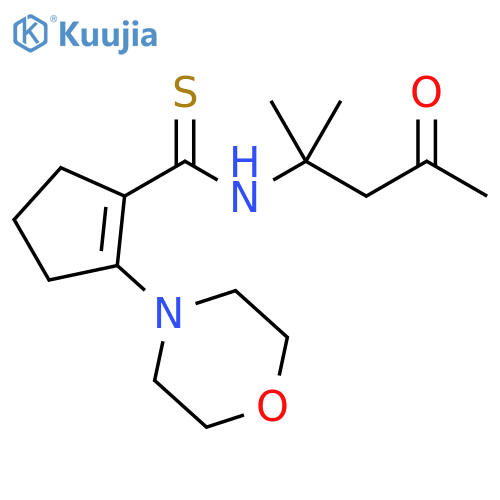 1-Cyclopentene-1-carbothioamide,N-(1,1-dimethyl-3-oxobutyl)-2-(4-morpholinyl)- structure