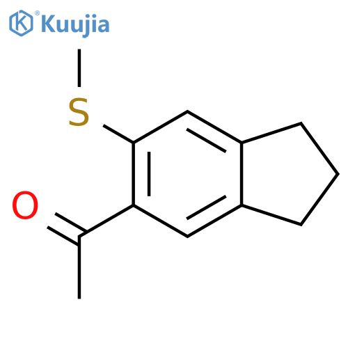 Ethanone, 1-[2,3-dihydro-6-(methylthio)-1H-inden-5-yl]- structure