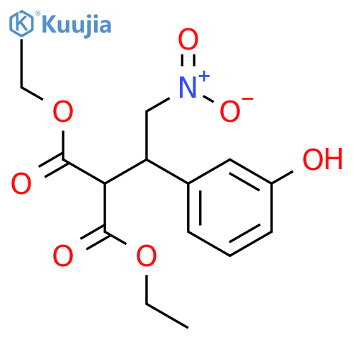 Propanedioic acid, [1-(3-hydroxyphenyl)-2-nitroethyl]-, diethyl ester structure