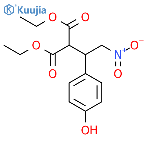 Propanedioic acid, [1-(4-hydroxyphenyl)-2-nitroethyl]-, diethyl ester structure