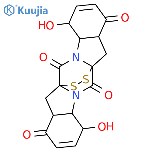 (4S)-4,4aα,7,7aβ,11,11aα,14,14aβ-Octahydro-4α,11α-dihydroxy-8H,13H-6aβ,13aβ-epidithio-1H,6H-pyrazino[1,2-a:4,5-a']diindole-1,6,8,13-tetrone structure